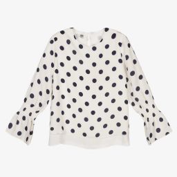 iDO Junior-Ivory & Black Polka Dot Blouse | Childrensalon Outlet