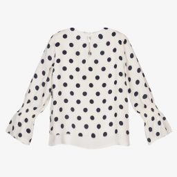 iDO Junior-Ivory & Black Polka Dot Blouse | Childrensalon Outlet