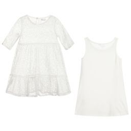 iDO Junior-Ivory Lace Dress | Childrensalon Outlet