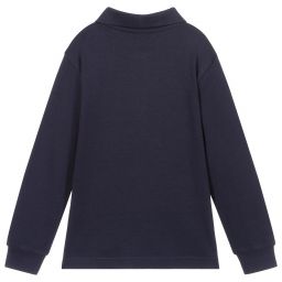 iDO Baby-Navy Blue Cotton Polo Shirt | Childrensalon Outlet