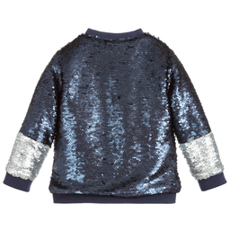 blue sequin bomber jacket