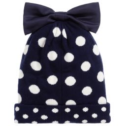 آي دو Baby-قبعة مزيج فيسكوز لون كحلي و أبيض للبنات | Childrensalon Outlet