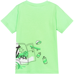 iDO Baby-Neon Green Cotton T-Shirt | Childrensalon Outlet