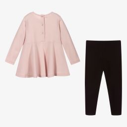 iDO Малыши-Комплект из розового топа с черными легинсами | Childrensalon Outlet