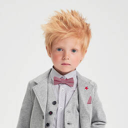 آي دو Baby-ربطة عنق ومنديل جيب بولي لون أحمر للأولاد | Childrensalon Outlet