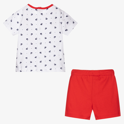 iDO Mini-Red Cotton Baby Shorts Set | Childrensalon Outlet