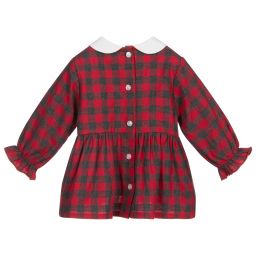 iDO Мини-Red & Grey Check Baby Blouse | Childrensalon Outlet