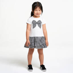 iDO Малыши-Бело-черное хлопковое платье | Childrensalon Outlet