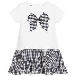 iDO Малыши-Бело-черное хлопковое платье | Childrensalon Outlet