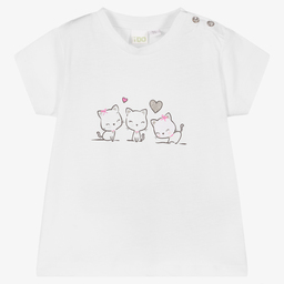 iDO Мини-White Cotton Baby T-Shirt | Childrensalon Outlet
