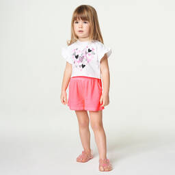 iDO Малыши-Белый топ и неоново-розовые шорты | Childrensalon Outlet