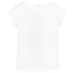 iDO Малыши-Бело-розовая хлопковая футболка | Childrensalon Outlet