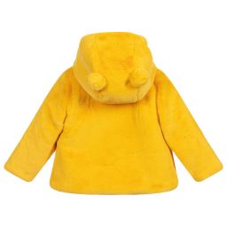 آي دو Mini-Yellow Faux Fur Baby Coat | Childrensalon Outlet