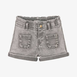 آي كيه كيه إس-Baby Girls Grey Denim Shorts | Childrensalon Outlet