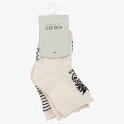 IKKS-Baby Girls Ivory Cotton Socks (2 Pack) | Childrensalon Outlet