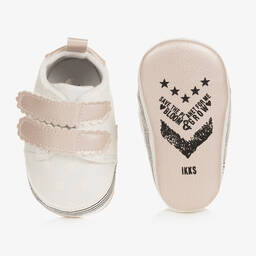 آي كيه كيه إس-Baby Girls White & Pink Pre-Walkers | Childrensalon Outlet