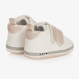 آي كيه كيه إس-Baby Girls White & Pink Pre-Walkers | Childrensalon Outlet