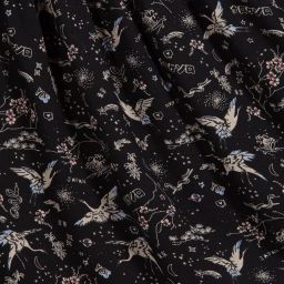 IKKS-Black Crane Print Skirt | Childrensalon Outlet