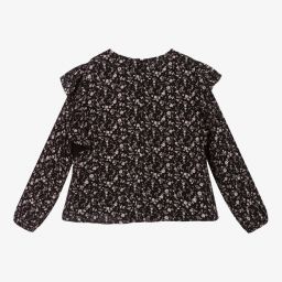 IKKS-Black Ditsy Floral Blouse | Childrensalon Outlet