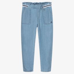 IKKS-Blue Lyocell Chambray Trousers | Childrensalon Outlet
