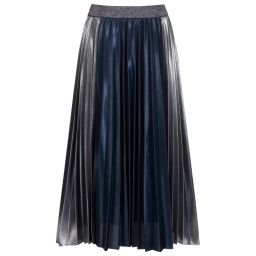IKKS-Blue & Silver Pleated Skirt | Childrensalon Outlet