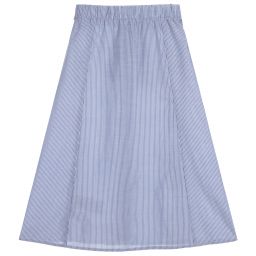 IKKS-Blue Striped Cotton Skirt | Childrensalon Outlet