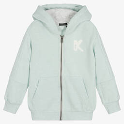 IKKS-Boys Aqua Green Zip-Up Hoodie | Childrensalon Outlet
