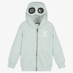 IKKS-Boys Aqua Green Zip-Up Hoodie | Childrensalon Outlet