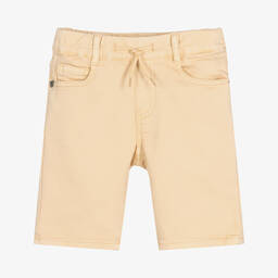 IKKS-Boys Beige Cotton Jersey Shorts | Childrensalon Outlet