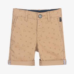 IKKS-Boys Beige Cotton Shorts | Childrensalon Outlet