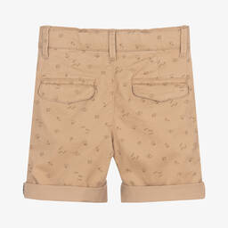 IKKS-Boys Beige Cotton Shorts | Childrensalon Outlet