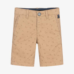 IKKS-Boys Beige Cotton Shorts | Childrensalon Outlet