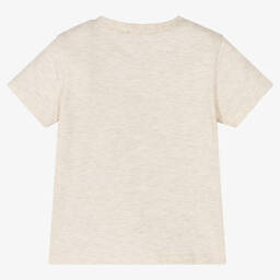 IKKS-Boys Beige Cotton T-Shirt | Childrensalon Outlet