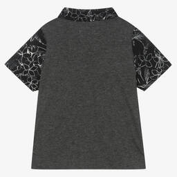 IKKS-Boys Black Viscose Shirt | Childrensalon Outlet