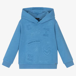 IKKS-Boys Blue Cotton Hoodie | Childrensalon Outlet
