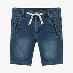 IKKS-Boys Blue Cotton Shorts | Childrensalon Outlet