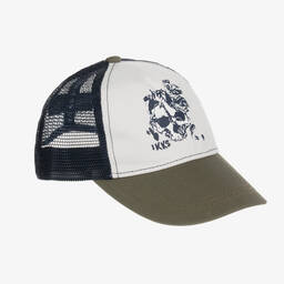 IKKS-Boys Blue & Green Cap | Childrensalon Outlet