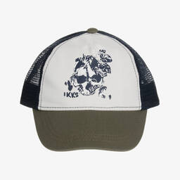 IKKS-Boys Blue & Green Cap | Childrensalon Outlet