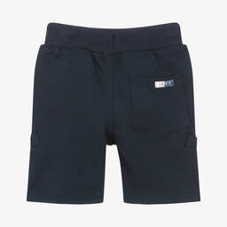 IKKS-Boys Blue Jersey Logo Shorts | Childrensalon Outlet