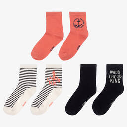 IKKS-Boys Cotton Socks (3 Pack) | Childrensalon Outlet