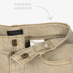 IKKS-Boys Dark Beige Denim Shorts | Childrensalon Outlet