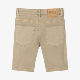 IKKS-Boys Dark Beige Denim Shorts | Childrensalon Outlet