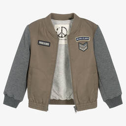 IKKS-Boys Green Bomber Jacket | Childrensalon Outlet