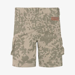 IKKS-Boys Green Camouflage Shorts | Childrensalon Outlet