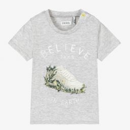 IKKS-Boys Grey Cotton T-Shirt | Childrensalon Outlet