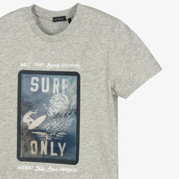 IKKS-Boys Grey Cotton T-Shirt | Childrensalon Outlet