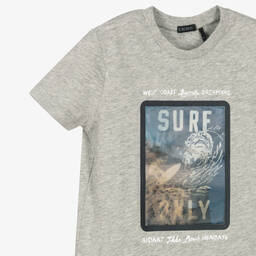 IKKS-Boys Grey Cotton T-Shirt | Childrensalon Outlet