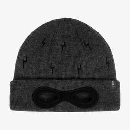 IKKS-Boys Grey Knitted Beanie Hat | Childrensalon Outlet