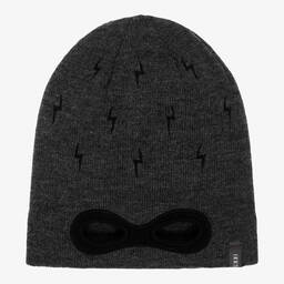IKKS-Boys Grey Knitted Beanie Hat | Childrensalon Outlet