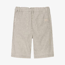 IKKS-Boys Ivory Stripe Cotton Shorts | Childrensalon Outlet